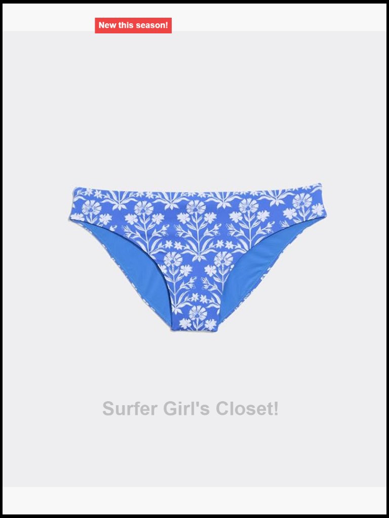 Low-Rise Bikini Bottom With Upf 50+ Protection